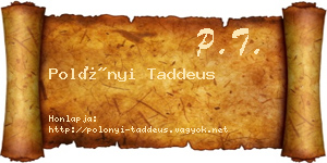 Polónyi Taddeus névjegykártya